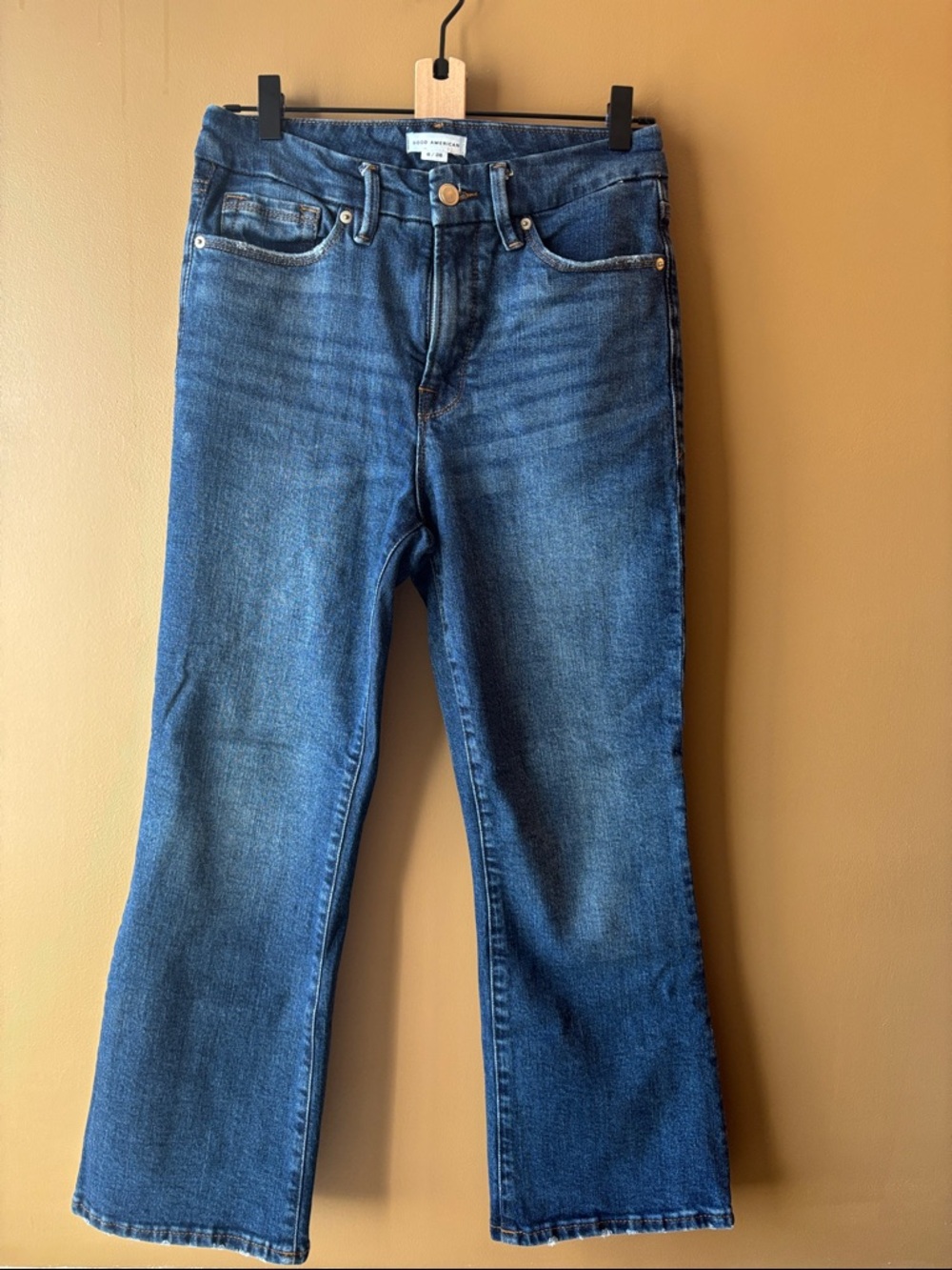 Good American Dark Blue Flare Jeans